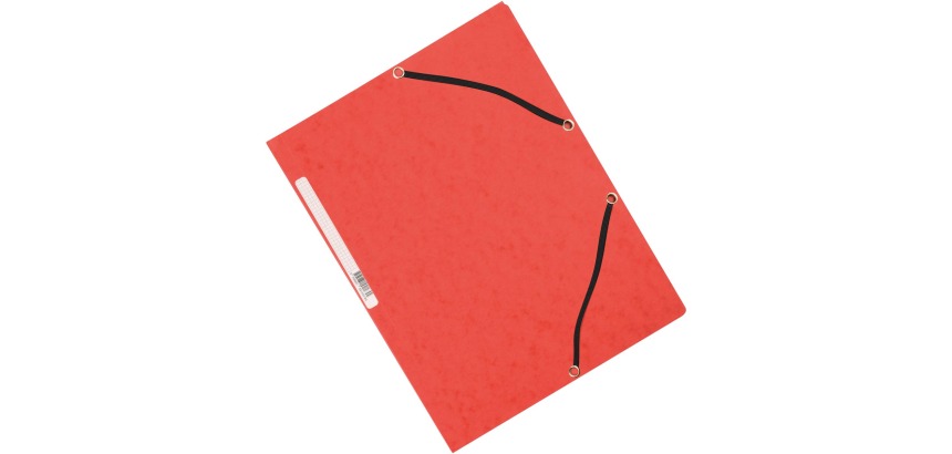 Q-CONNECT farde à rabats, A4, 3 rabats et élastiques, carton, rouge