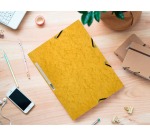 Q-CONNECT folder with flaps, A4, 3 flaps and elastics, cardboard, yellow