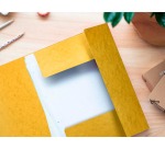 Q-CONNECT folder with flaps, A4, 3 flaps and elastics, cardboard, yellow