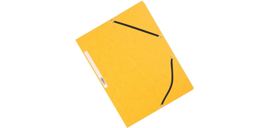 Q-CONNECT folder with flaps, A4, 3 flaps and elastics, cardboard, yellow