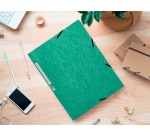 Q-CONNECT folder with flaps, A4, 3 flaps and elastics, cardboard, green