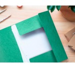 Q-CONNECT folder with flaps, A4, 3 flaps and elastics, cardboard, green