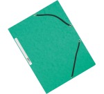 Q-CONNECT farde à rabats, A4, 3 rabats et élastiques, carton, vert