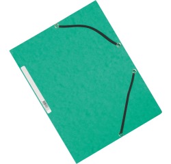 Q-CONNECT elastomap, A4, 3 kleppen en elastieken, karton, groen