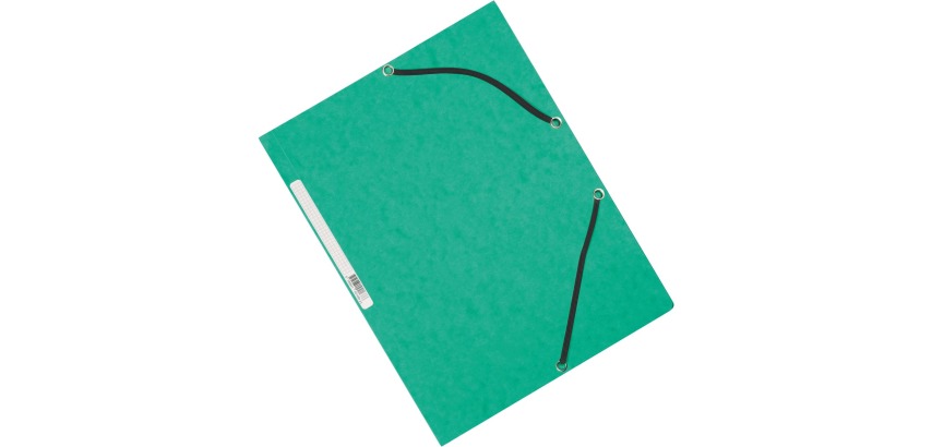 Q-CONNECT farde à rabats, A4, 3 rabats et élastiques, carton, vert