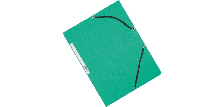 Q-CONNECT farde à rabats, A4, 3 rabats et élastiques, carton, vert