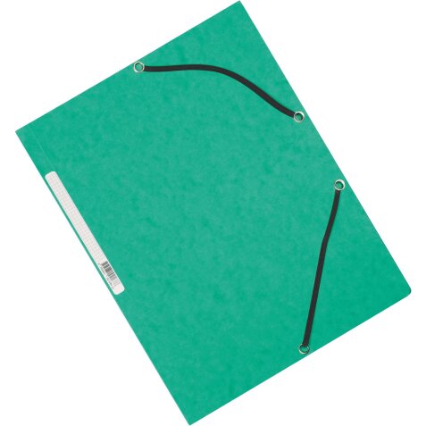Q-CONNECT elastomap, A4, 3 kleppen en elastieken, karton, groen