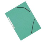 Q-CONNECT farde à rabats, A4, 3 rabats et élastiques, carton, vert