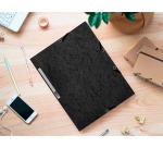 Q-CONNECT folder with flaps, A4, 3 flaps and elastics, cardboard, black