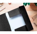 Q-CONNECT folder with flaps, A4, 3 flaps and elastics, cardboard, black