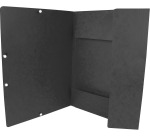 Q-CONNECT folder with flaps, A4, 3 flaps and elastics, cardboard, black