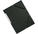 Q-CONNECT folder with flaps, A4, 3 flaps and elastics, cardboard, black