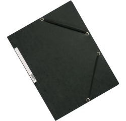 Q-CONNECT elastomap, A4, 3 kleppen en elastieken, karton, zwart