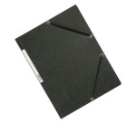 Q-CONNECT folder with flaps, A4, 3 flaps and elastics, cardboard, black