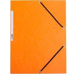 Q-CONNECT elastomap, A4, 3 kleppen en elastieken, karton, oranje