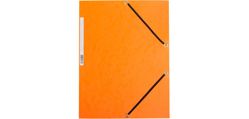 Q-CONNECT farde à rabats, A4, 3 rabats et élastiques, carton, orange