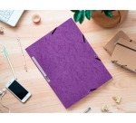 Q-CONNECT folder with flaps, A4, 3 flaps and elastics, cardboard, purple