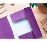 Q-CONNECT folder with flaps, A4, 3 flaps and elastics, cardboard, purple