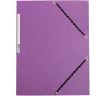 Q-CONNECT folder with flaps, A4, 3 flaps and elastics, cardboard, purple