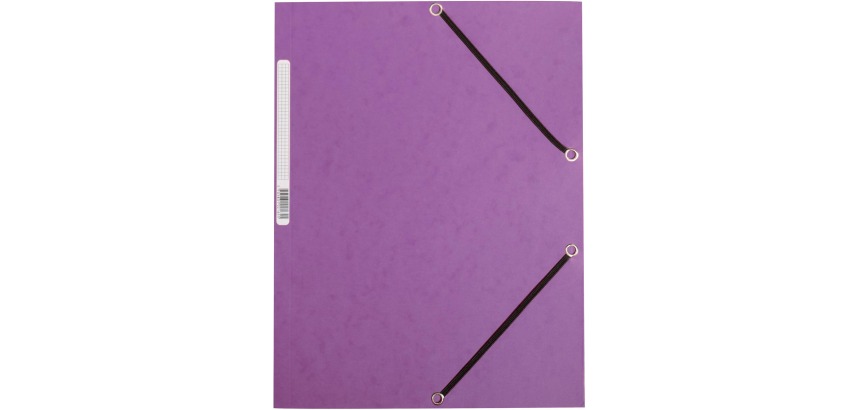 Q-CONNECT folder with flaps, A4, 3 flaps and elastics, cardboard, purple