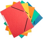 Q-CONNECT elastomap, A4, 3 kleppen en elastieken, karton, assorti, pak van 10 stuks