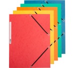 Q-CONNECT elastomap, A4, 3 kleppen en elastieken, karton, assorti, pak van 10 stuks