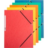 Q-CONNECT elastomap, A4, 3 kleppen en elastieken, karton, assorti, pak van 10 stuks