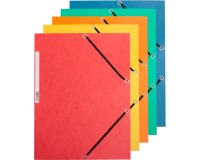 Q-CONNECT elastomap, A4, 3 kleppen en elastieken, karton, assorti, pak van 10 stuks