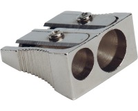 Q-CONNECT potloodslijper, 2 gaats, uit metaal