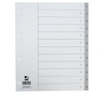 Q-CONNECT intercalaires, A4, PP, 11 trous, avec page de garde, jeu de 1-12, 12 onglets, gris