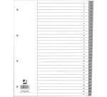 Q-CONNECT dividers, A4, PP, 11-hole perforation, with cover page, set of 1-31, 31 tabs, gray