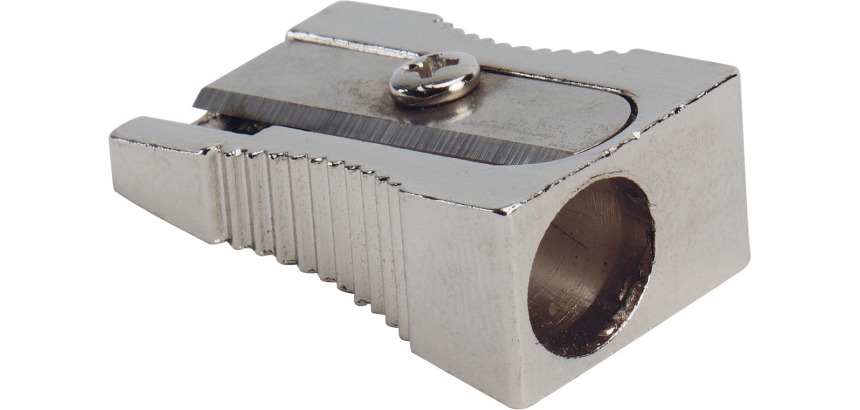 Q-CONNECT potloodslijper, 1 gaats, uit metaal