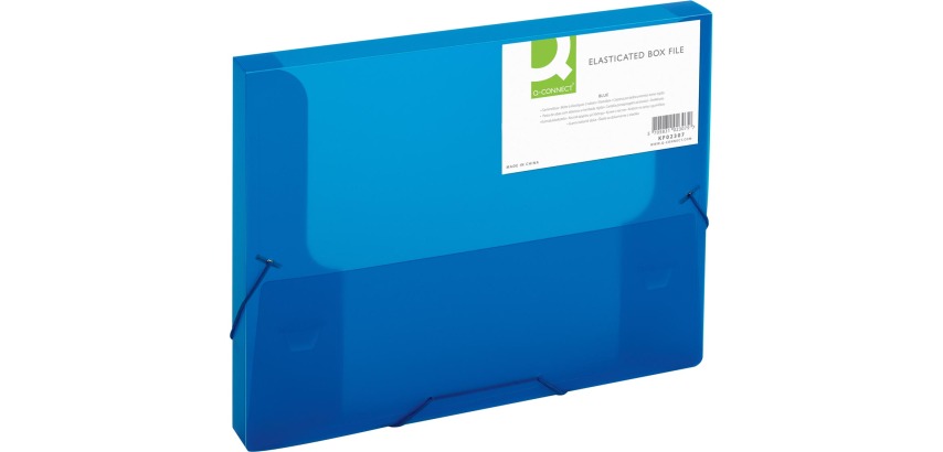 Q-CONNECT elastobox, met elastieken, A4, rug 25 mm, blauw