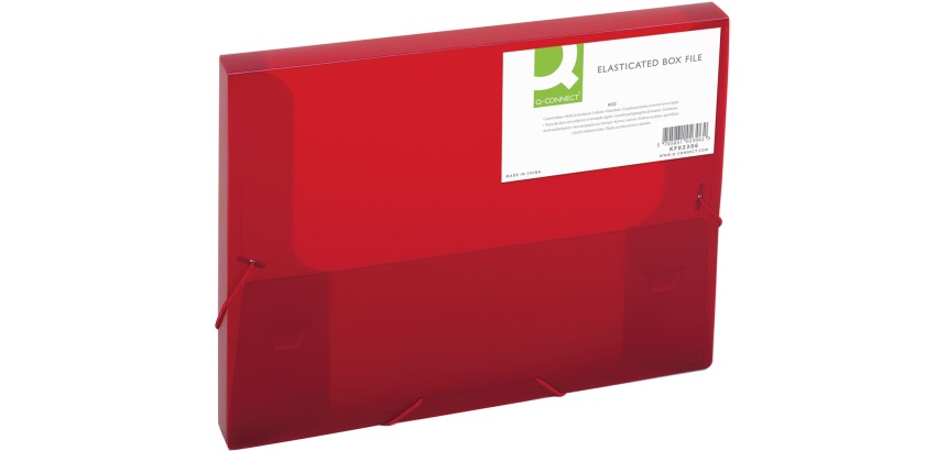 Q-CONNECT filing box, elastic closure, A4, spine 25 mm, red