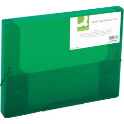 Q-CONNECT elastobox, met elastieken, A4, rug 25 mm, groen