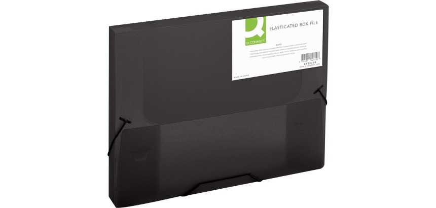Q-CONNECT filing box, elastic closure, A4, 25 mm spine, black