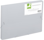 Q-CONNECT filing box, elastic closure, A4, spine 25 mm, transparent