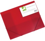 Q-CONNECT folder with flaps, A4, 3 flaps and elastics, transparent PP, red