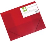 Q-CONNECT folder with flaps, A4, 3 flaps and elastics, transparent PP, red
