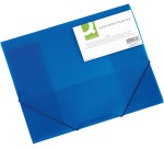 Q-CONNECT elastomap, A4, 3 kleppen en elastieken, transparant PP, blauw