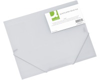 Q-CONNECT elastomap, A4, 3 kleppen en elastieken, transparant PP, transparant