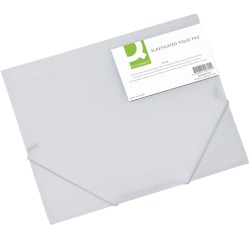 Q-CONNECT farde à rabats, A4, 3 rabats et élastiques, PP transparent, transparent