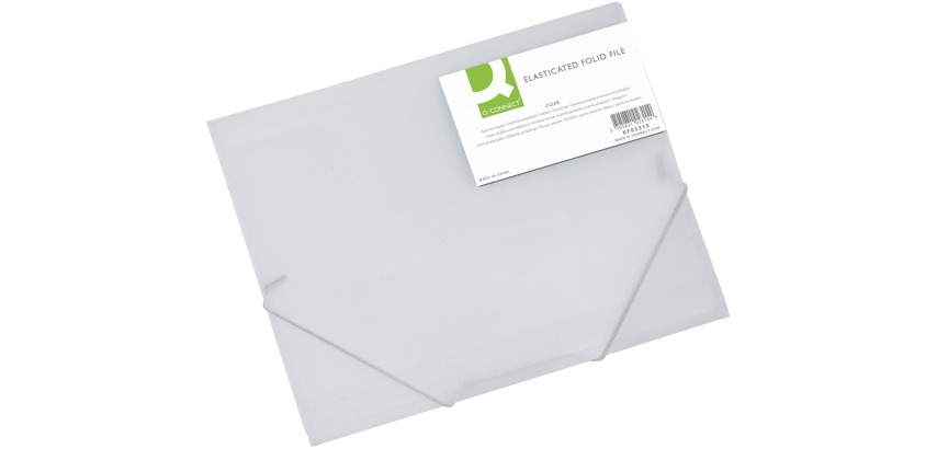 Q-CONNECT elastomap, A4, 3 kleppen en elastieken, transparant PP, transparant