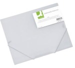 Q-CONNECT folder with flaps, A4, 3 flaps and elastic bands, transparent PP, transparent