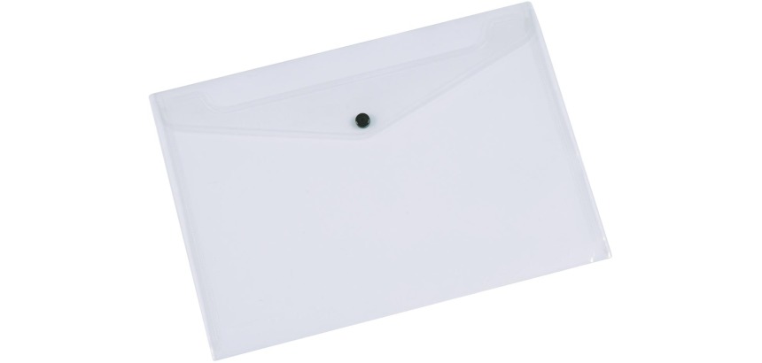 Q-CONNECT document pouch, A5, transparent PP, snap closure