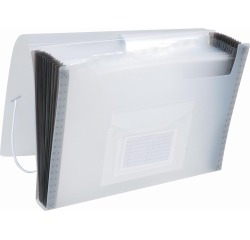 Q-CONNECT trieur, A4, PP transparent, avec 13 compartiments, fermeture à élastiques, transparent