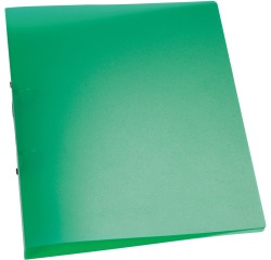 Q-CONNECT ringmap, PP, 2 ringen, 25 mm, transparant groen