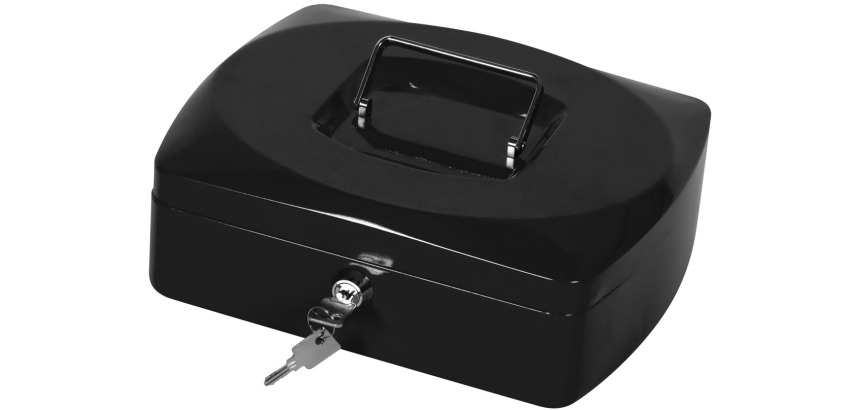 Q-CONNECT geldkoffer, 255 x 200 x 85 mm, zwart