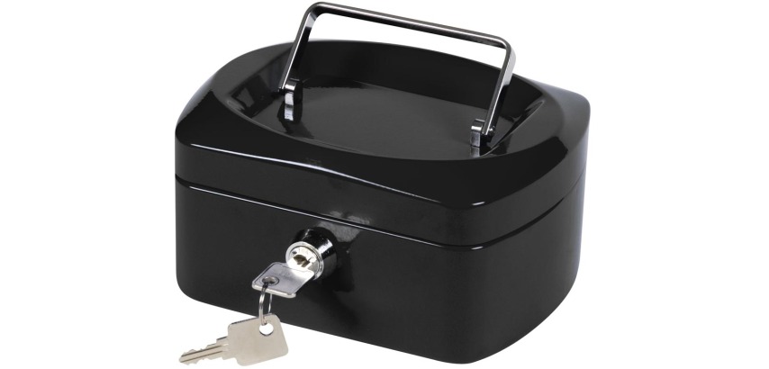 Q-CONNECT coffret à monnaie, 155 x 120 x 75 mm, noir