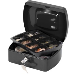 Q-CONNECT coffret à monnaie, 205 x 160 x 85 mm, noir